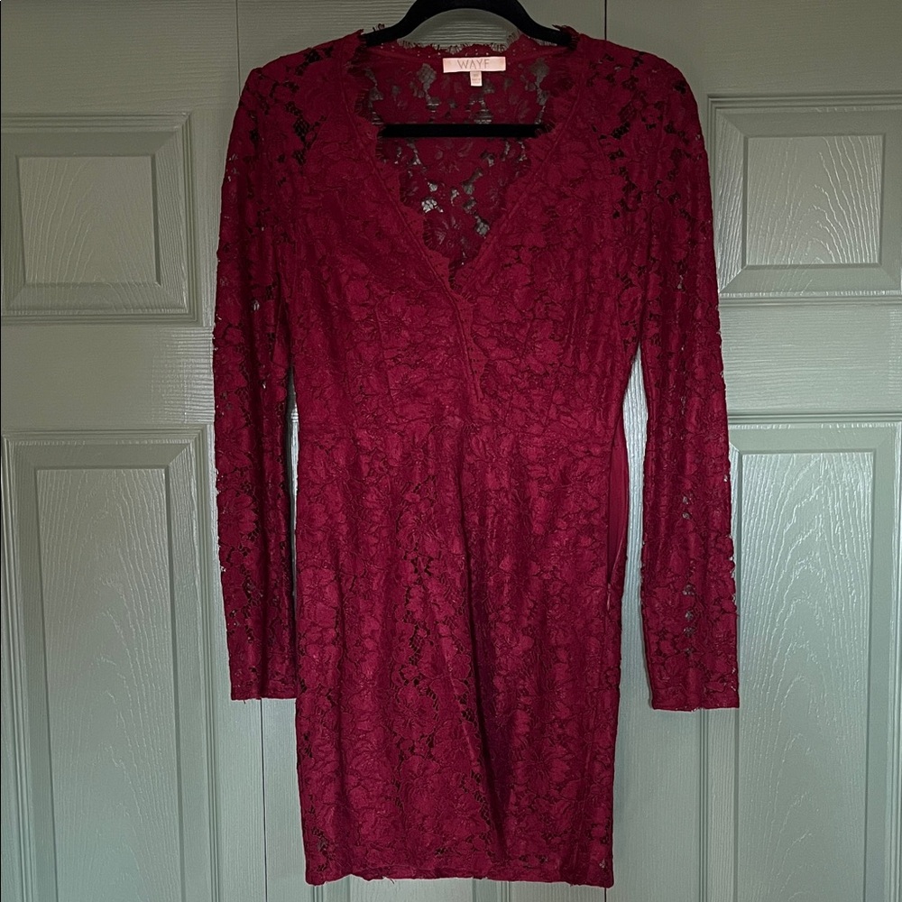 Lace Burgundy Dress - XS